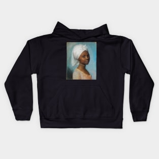 Portrait of a Young Woman Kids Hoodie